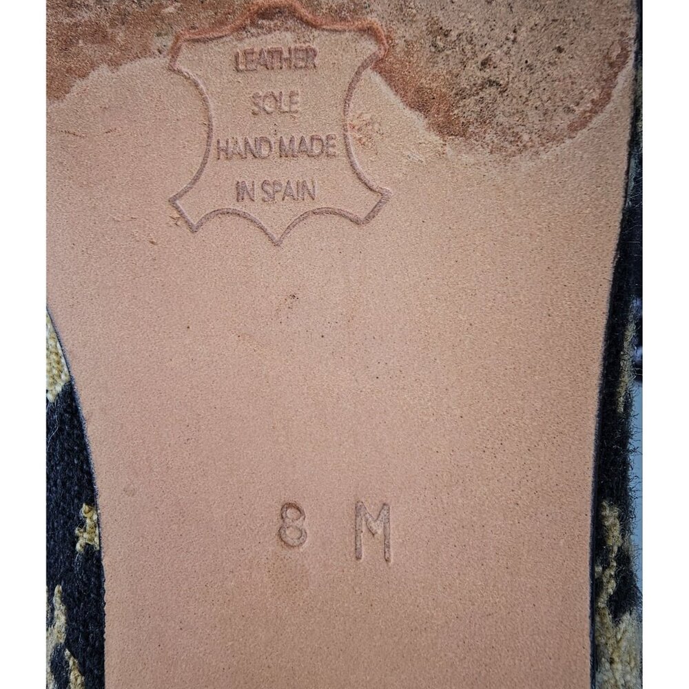 Zalo Women's Black/Yellow Flowers Print With Black Leather Trim Loafers Sz 8 195 - Picture 8 of 15